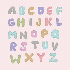 cute alphabet letters vector colourful