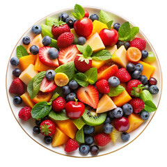 Obraz premium platter of colorful fruit salad featuring