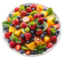 Obraz premium platter of colorful fruit salad featuring
