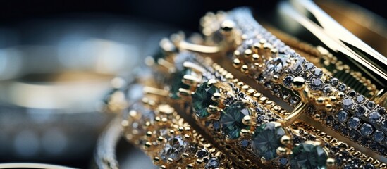 beautiful jewelry, close-up view of fancy rings, gems, diamonds