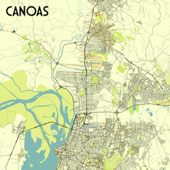 Canoas, Brazil map poster art