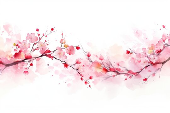 Cherry blossom border flower cherry plant.