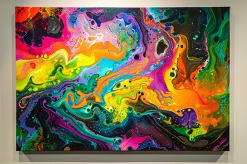 Abstract Fluid Art Painting in Vivid Colors