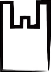 防災に必要な持ち物の筆書き単品アイコン　レジ袋