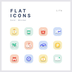 Minimal Flat icon set_life01