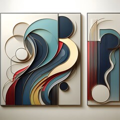 Vibrant Abstract Colorful Plaques Captivating Visuals