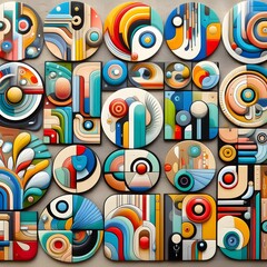 Vibrant Abstract Colorful Plaques Captivating Visuals