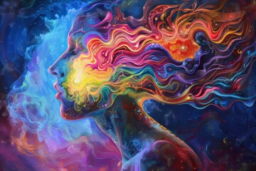 Obraz premium an image that represents the concept of expanded psychedelic consciousness Illustration