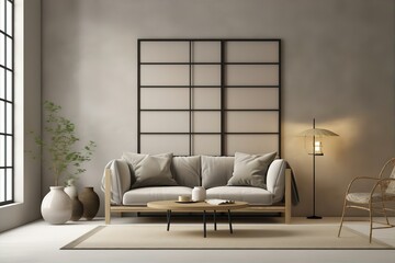 japanese, style, interior, gray, sofa, minimalist, design, contemporary, aesthetic, monochrome, modern, living, room, decor