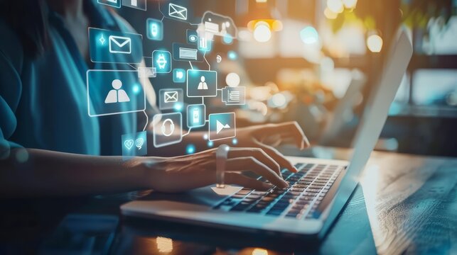 Businesses leverage social media platforms to engage with customers directly and personalize their marketing strategies, business concept