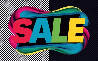 Sale Text in Bold Font with Vibrant colors - Retail Promotions, Marketing Design, E-commerce - Marketing, Retail. - obrazy, fototapety, plakaty