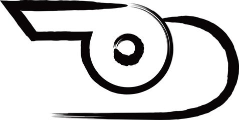 防災に必要な持ち物の筆書き単品アイコン　笛