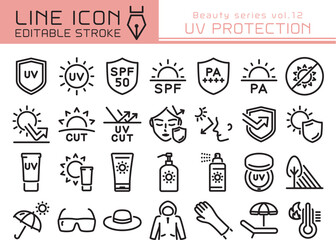 ラインアイコン　ビューティーシリーズvol.12　紫外線対策　UVケア