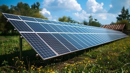 Efficiently Generating Clean Renewable Energy with Solar Cells in a Solar Farm. Concept Solar Energy, Renewable Resources, Sustainable Technology, Clean Energy, Solar Farm