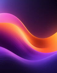 Grainy Gradient Background: Vibrant Purple Orange Color Wave - obrazy, fototapety, plakaty