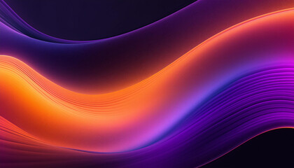 Vibrant Abstract Wave: Grainy Gradient Background in Purple Orange - obrazy, fototapety, plakaty