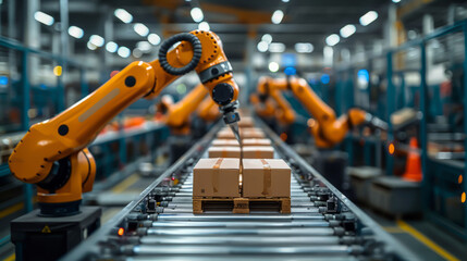 Technological progress: robots in making human labor easier. 