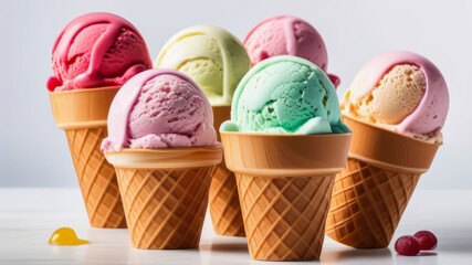 The multicolored flavor of summer: ice cream that is invigorating and refreshing. 