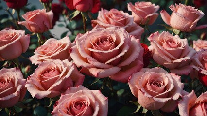 Fototapeta premium Pink and white roses