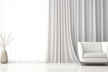 White curtain furniture chair room