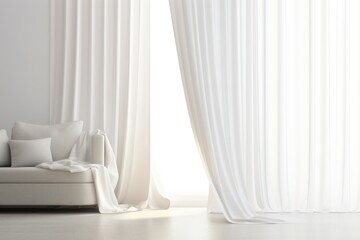 White curtain pillow room architecture