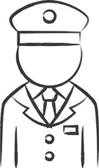 筆書き駅関連アイコンイラスト　駅員