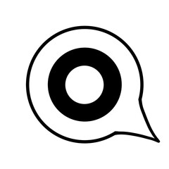 吹き出し（丸・黒・左下）