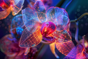 Illuminated Translucence: Ethereal Orchid Electrography
