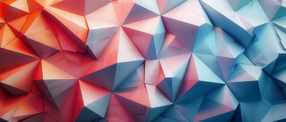 3d render, Abstract futuristic polygonal pattern background, Modern wall