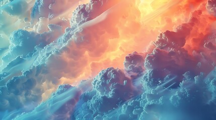 A supernova or fiery storm within a nebula, depicted in abstract fractal art as the background. - obrazy, fototapety, plakaty