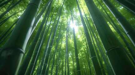 Close-up of the bamboo forest. Generative AI.