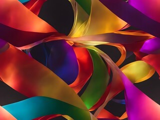 Vibrant Abstract Objects  Explore a Kaleidoscope of Colorful Ribbons