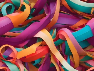 Vibrant Abstract Objects  Explore a Kaleidoscope of Colorful Ribbons