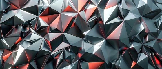 3d render, Abstract futuristic polygonal pattern background, Modern wall