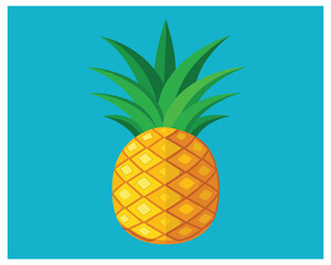 Juicy fresh vector pineapple illustration