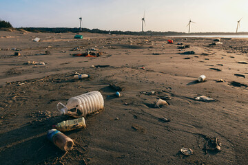 The shoreline is marred by a multitude of discarded debris, casting a shadow over the once pristine...