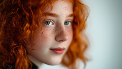 Vibrant Charm: Close-Up Portrait of a Redheaded Teen