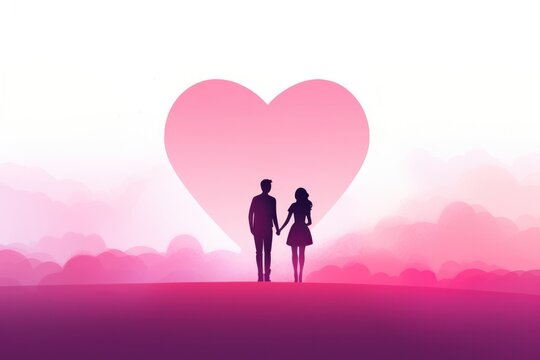 Cute flat icon of couple gradient background pink togetherness affectionate.