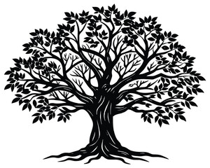 Tree silhouette icon vector illustration