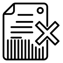 Reject Document icon, line icon style