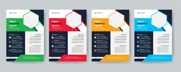 flyer. newest trendy creative corporate multipurpose minimal official business advertising magazine poster flyer with creative corporate trendy geometric shape template print design - obrazy, fototapety, plakaty