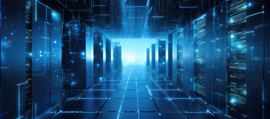 Next-Gen Data Center: High-Tech Server Room
