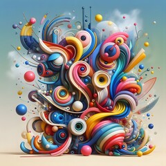 Vibrant Abstract Colorful Sculptures Captivating Art