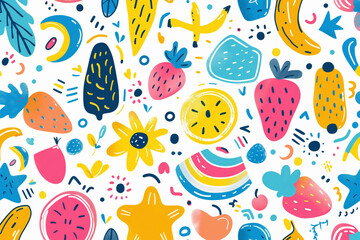 Colorful pattern of fruit and vegetables
