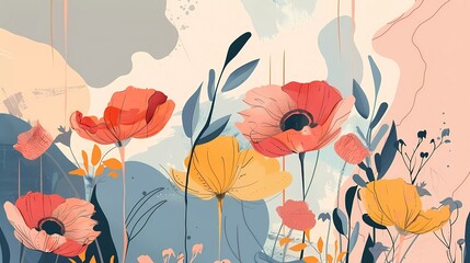 creative style floral art background hand drawn vector design.