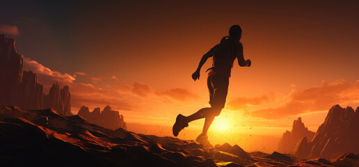 Embrace the Horizon: Running Towards Sunset Goals
