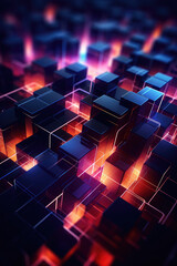 Futuristic Digital Blocks Abstract Background
