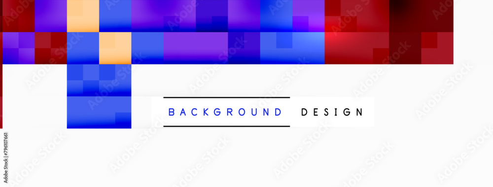 Poster the colorfulness of a red, blue, and purple checkered background with a white border creates a vibra