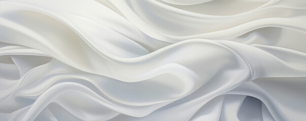 Elegant White Satin Waves Texture Background