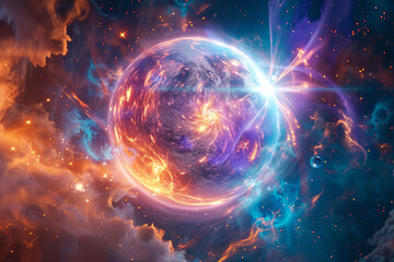 Luminous energy radiating from a celestial ball 